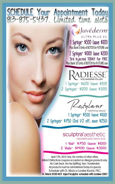 Here Are The Sculptra Radiesse Restylane And Juvederm Specials For