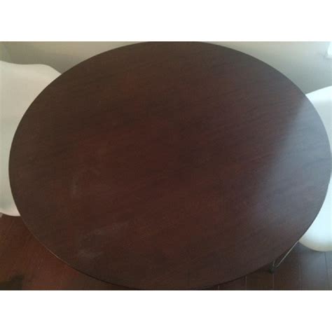 Solid Cherry Wood Round Dining Table - AptDeco