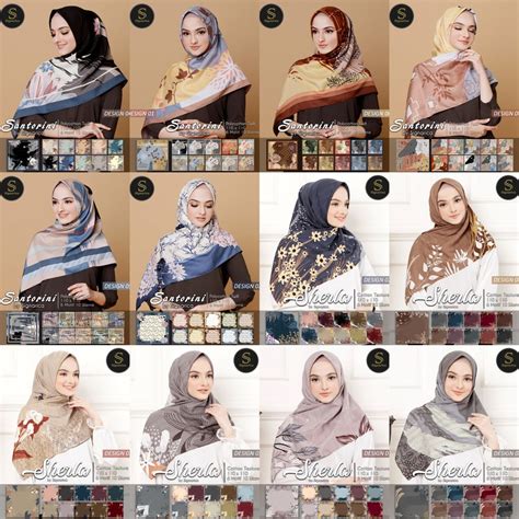 Jual Jilbab segiempat motif BY SIGNARICA Warna Acak / hijab segi empat ...