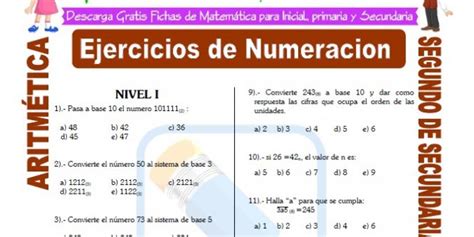 Problemas de Aritmética para Segundo de Secundaria FICHAS GRATIS