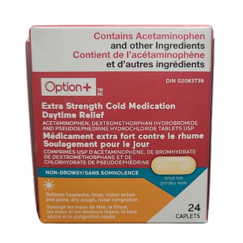 Option Extra Strength Cold Medication Daytime Relief Daytime 24 Caple Pharmacy For Life