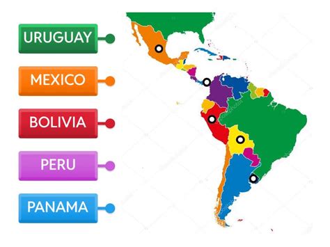 Mapa America Latina Diagrama Con Etiquetas