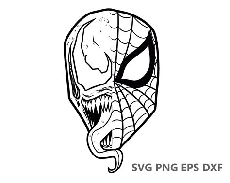 Spiderman Mask Venom Svg Cutting Files Eps Dxf Png Cricut Etsy