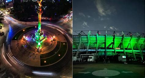 Emblem Ticos Monumentos De La Cdmx Se Iluminan Con Los Colores De La