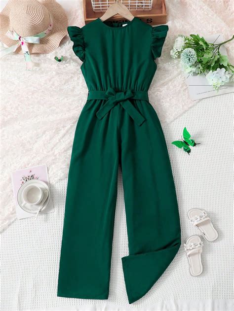 Dark Green Cute Collar Cap Sleeve Fabric Plain Shirt Embellished Slight