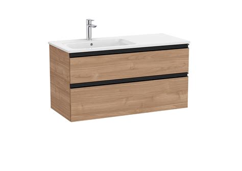 UNIK MUEBLE Y LAVABO MODELO GAP 2 CAJONES NOGAL CON LAVABO DESPLAZADO