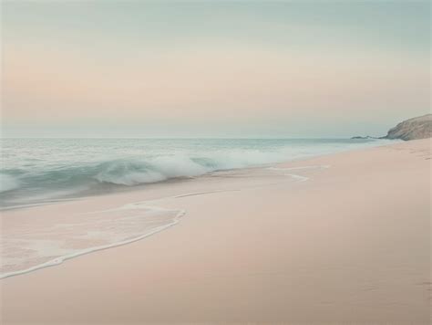 Premium AI Image | A pink sand beach with a pink and blue sky and a pink beach.