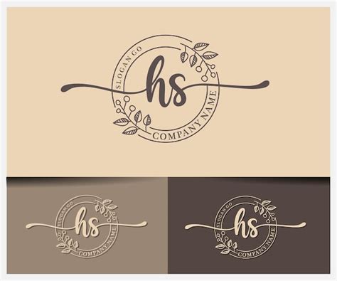 Luxus Signatur Logo Design Initiale Hs Handschrift Vektor Logo Design