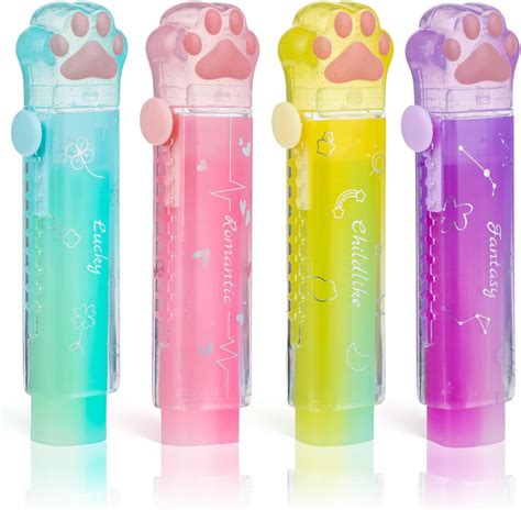 Cobee Lot De Gommes R Tractables En Forme De Patte De Chat Mignonnes