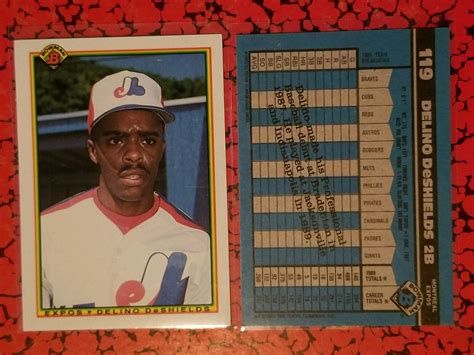 1990 Bowman Montreal Expos Baseball Card 119 Delino DeShields Rookie