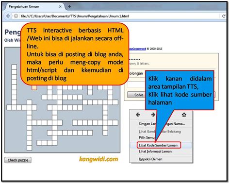 Tutorial Cara Membuat Tts Teka Teki Silang Interaktif Di Blog