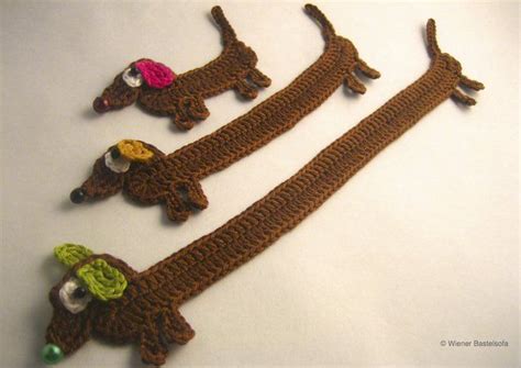 Dackel Lesezeichen Und Applikation In Gr En Hund Crochet