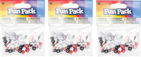 Cousin Fun Packs 62 Piece 8mm 10mm Dice Beads 3 Toys