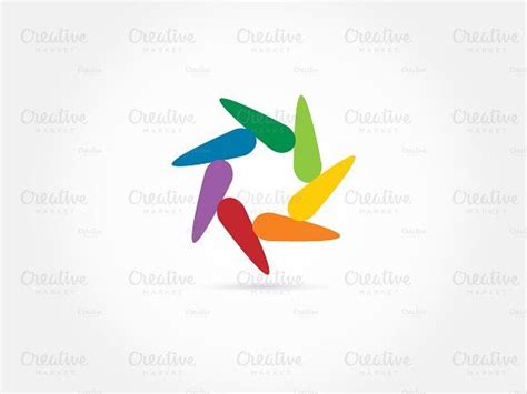 Rainbow Circle Colored Logo Templates Abstract Shape Rainbow Circle