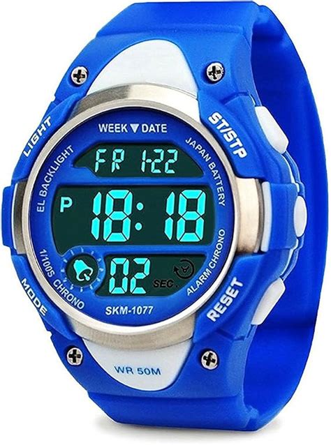 Reloj digital infantil deportivo impermeable con alarma cronómetro