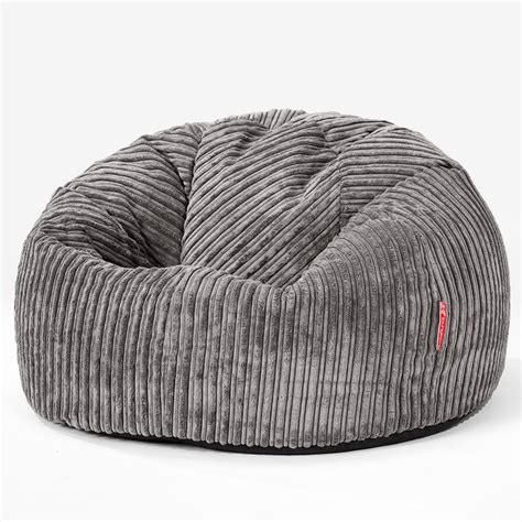 Lounge Pug Cord Bean Bag Chairs Classic Gaming Chair Beanbags Graphite Grey Big Bertha Original Uk