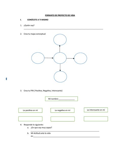 Formato De Proyecto De Vida Formato De Proyecto De Vida I Con Cete A