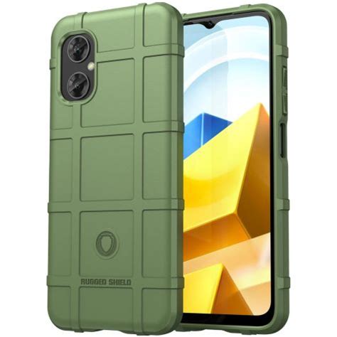 Mobigear Rugged Shield Poco M Hoesje Flexibel Tpu Backcover Groen