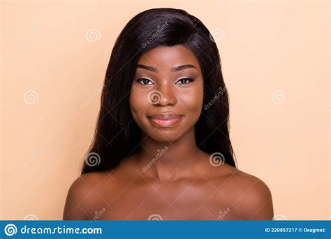 Photo Of Adorable Smiling Dark Skin Nude Woman Smooth Fresh Skin