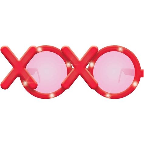 Valentines Light Up Heart Xoxo Glasses Party City