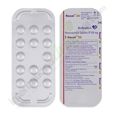 Buy Rosuvastatin 20mg Tablets Online Idm