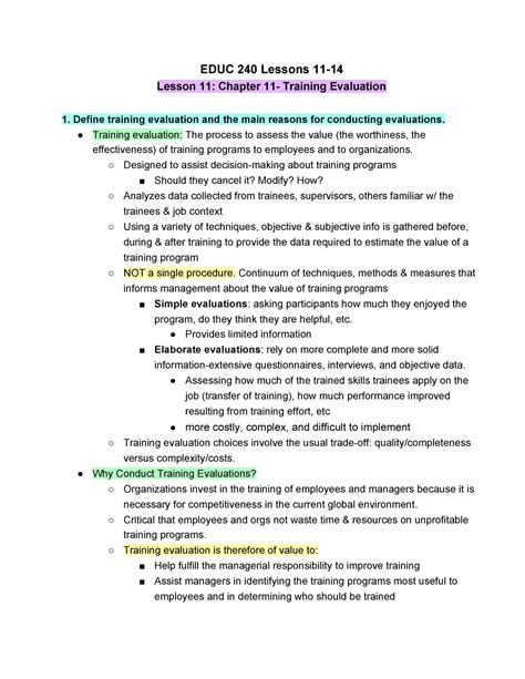 EDUC 240 Lessons 11 14 Lecture Notes 11 14 EDUC 240 Lessons 11