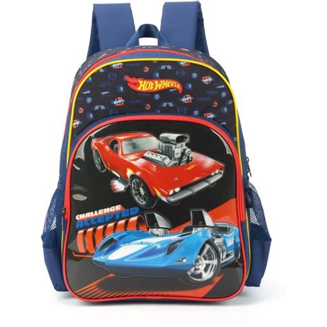 Mochila Infantil Hot Wheels Grande Azul Estilo E Funcionalidade TK