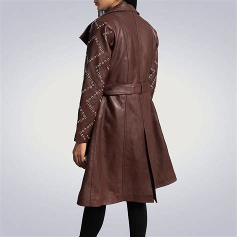 Maroon Leather Trench Coat The Urban Tannery