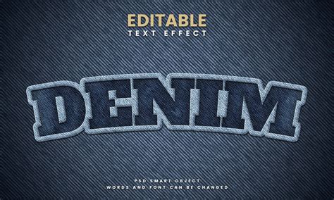 Premium Psd Editable Denim Text Effect