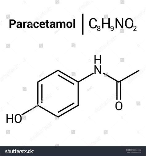 Chemical Structure Of Paracetamol Or Royalty Free Stock Vector 1953650362