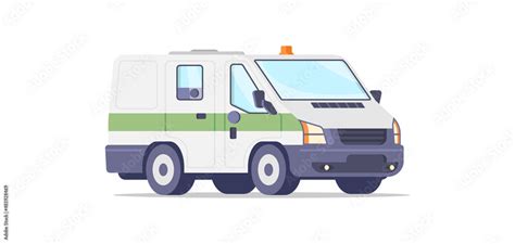 Banking Cash In Transit Van With Green Stripe Isometric Vector