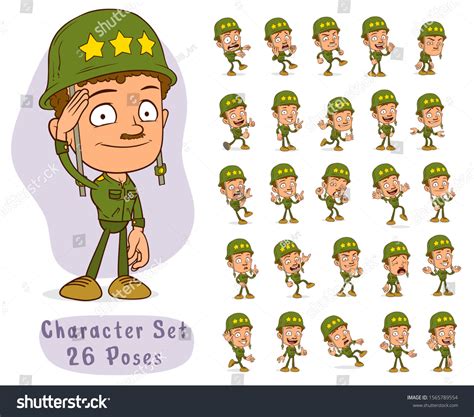 Cartoon Funny Army Soldier Boy Character Stock Vector (Royalty Free ...