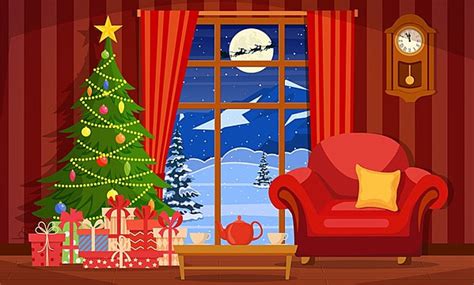 Cozy Living Room Vector Hd Images, Illustration Of A Cartoon Interior ...