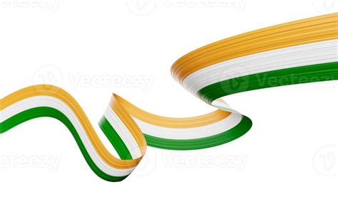 3d Flag Of India 3d Wavy Shiny India Ribbon Isolated 3d Illustration, 2024