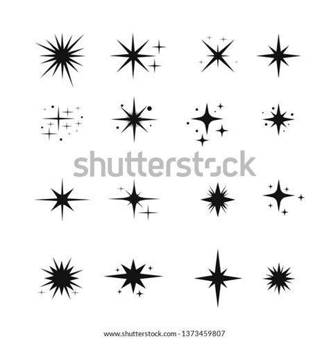 Iconos De Estrella Parkles Resplandeciente Estallido Vector De