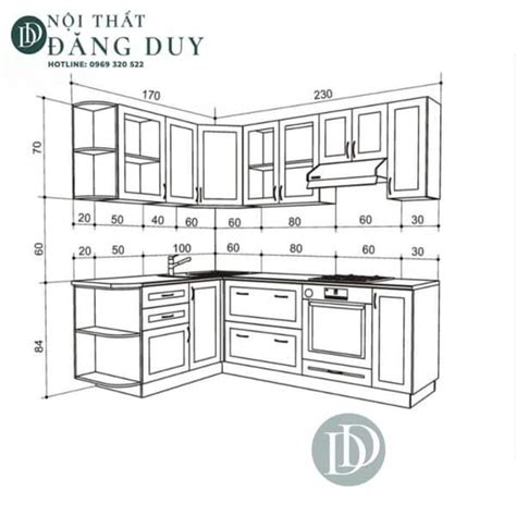 Kích Thước Tủ Bếp Tiêu Chuẩn Hợp Phong Thủy Việt Nam