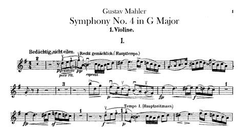 Mahler Symphony No 41st ViolinG Major Sheet Music YouTube