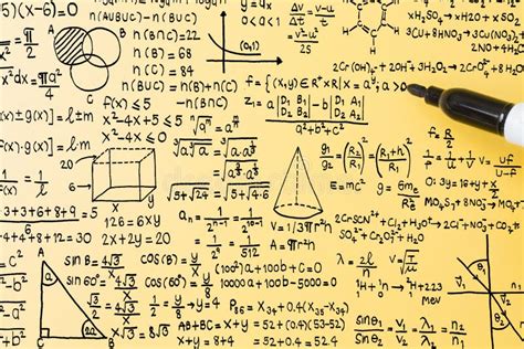 math formula yellow background stock   royalty