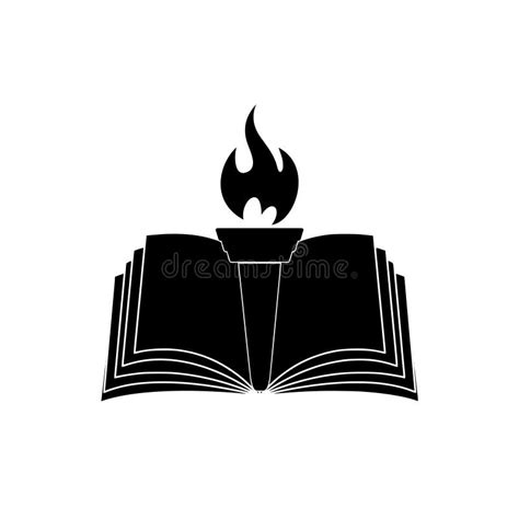 Torch And Book Clipart Black And White