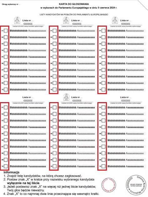 Jak Wygl Da Karta Do G Osowania Wz R Karty Na Wybory Do Europarlamentu