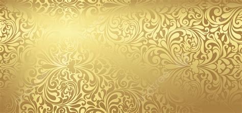 Background Floral Pattern Fashion Golden, Wallpaper, Tile, Decorative ...