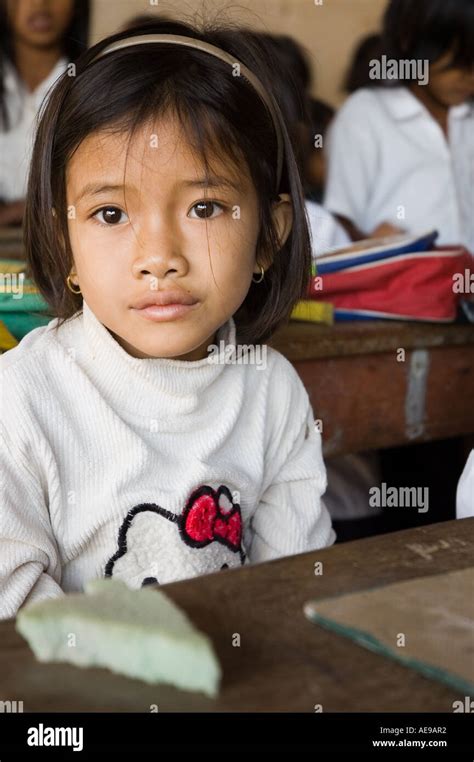 Stock Photo Of An Elementary School Student In Class Near Siem Reap