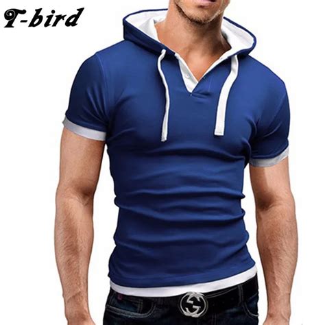 T Shirt Men 2018 Brand Short Sleeve Hip Hop Male Hooded Sling T Shirts