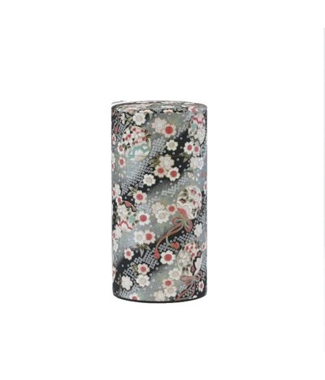 Boite à Thé Washi sakura noire