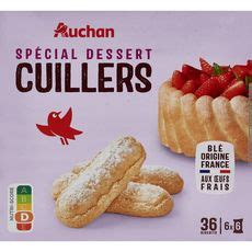 AUCHAN Biscuits cuillers spécial dessert aux œufs frais sachets