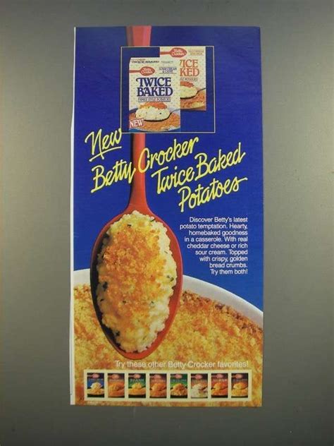 1986 Betty Crocker Twice Baked Potatoes Ad 1980 89