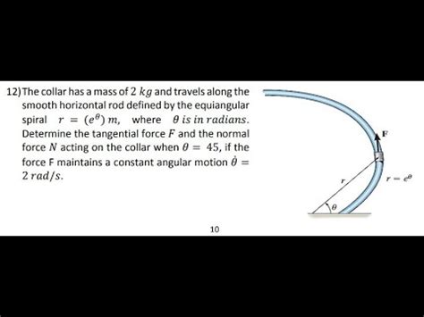 Q12 The Collar Has A Mass Of 2 Kg And Travels Along The Smooth