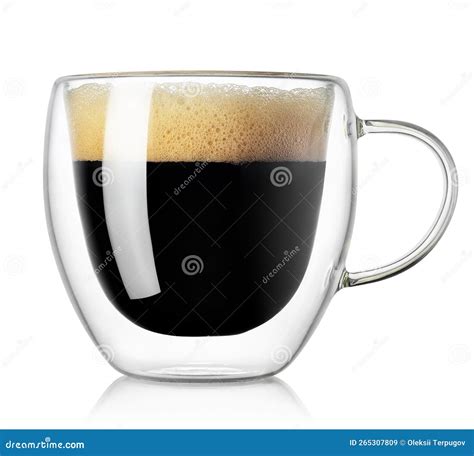 Glass Cup Of Espresso Coffee Isolated On White Background Stock Image