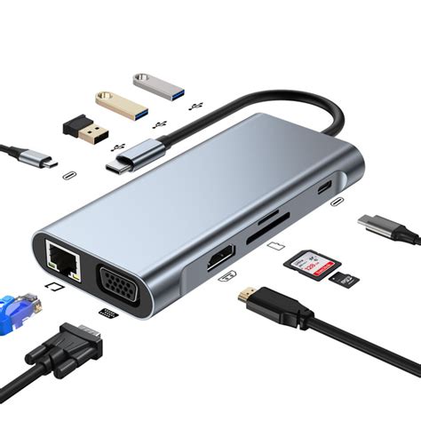 Usb концентратор 10 в 1 Type C To Pd Hdmi 4k 30hz Usb30 20 C