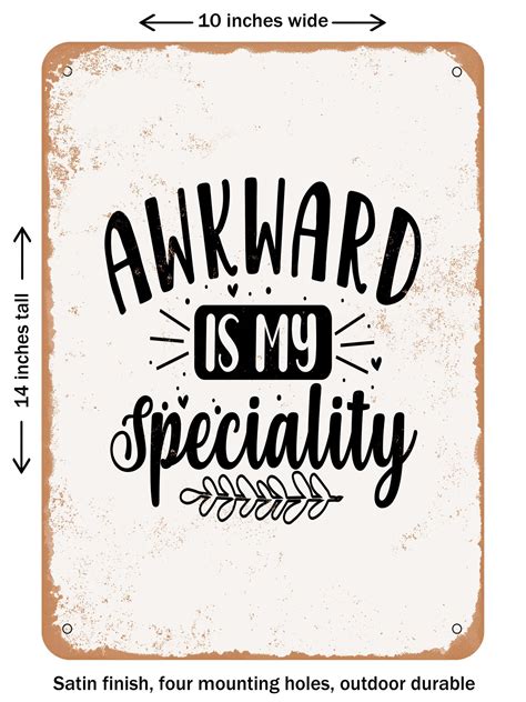 Decorative Metal Sign Awkward Is My Specialty Vintage Rusty Look Michaels